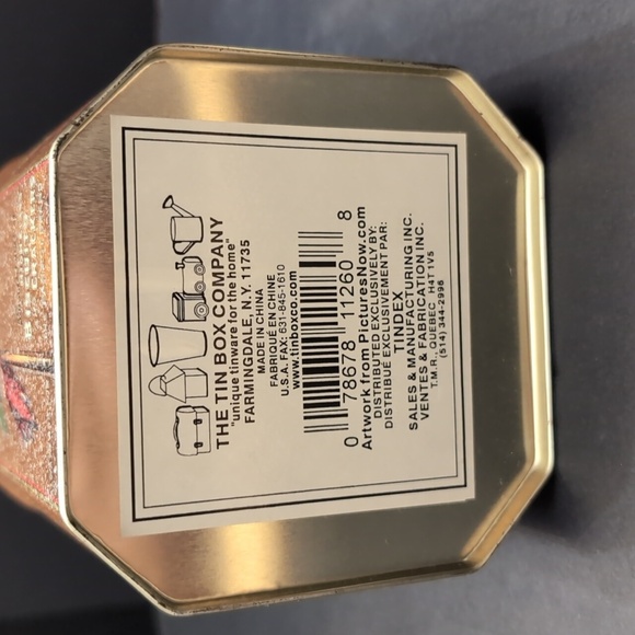 Vintage American Biscuit Tin,Brown With Parrot Design . - Picture 8 of 10